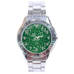 Scientific Formulas Board Green Stainless Steel Analogue Watch by Mariart