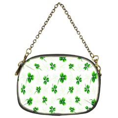 Leaf Green White Chain Purses (one Side)  by Mariart