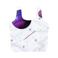 Space Transparent Purple Moon Star Full Print Recycle Bags (m)  by Mariart