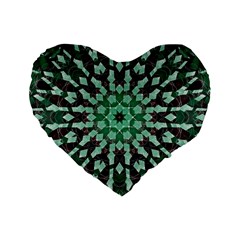 Abstract Green Patterned Wallpaper Background Standard 16  Premium Flano Heart Shape Cushions by Nexatart