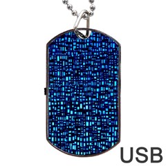 Blue Box Background Pattern Dog Tag Usb Flash (one Side) by Nexatart