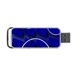 Blue Abstract Pattern Rings Abstract Portable Usb Flash (one Side) by Nexatart