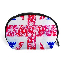 British Flag Abstract British Union Jack Flag In Abstract Design With Flowers Accessory Pouches (large)  by Nexatart