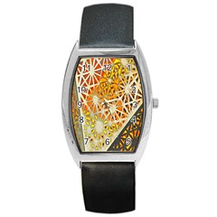 Abstract Starburst Background Wallpaper Of Metal Starburst Decoration With Orange And Yellow Back Barrel Style Metal Watch by Nexatart