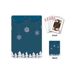 Blue Snowflakes Christmas Trees Playing Cards (mini)  by Mariart