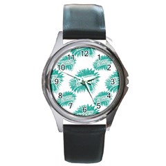 Happy Easter Theme Graphic Round Metal Watch by dflcprints