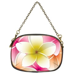 Frangipani Flower Floral White Pink Yellow Chain Purses (one Side)  by Mariart