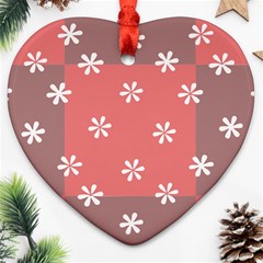 Seed Life Seamless Remix Flower Floral Red White Ornament (heart) by Mariart