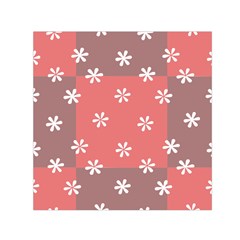 Seed Life Seamless Remix Flower Floral Red White Small Satin Scarf (square) by Mariart