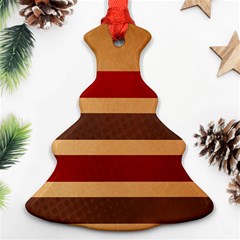 Vintage Striped Polka Dot Red Brown Christmas Tree Ornament (two Sides) by Mariart