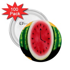 Watermelon Slice Red Orange Green Black Fruite Time 2 25  Buttons (100 Pack)  by Mariart