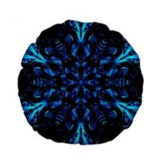 Blue Snowflake Standard 15  Premium Round Cushions by Nexatart