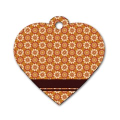 Floral Seamless Pattern Vector Dog Tag Heart (two Sides) by Nexatart