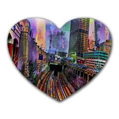 Downtown Chicago City Heart Mousepads by Nexatart