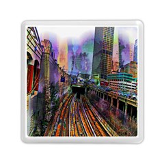 Downtown Chicago City Memory Card Reader (square)  by Nexatart