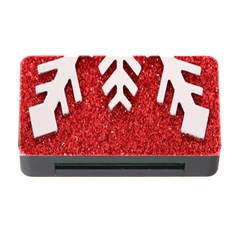 Macro Photo Of Snowflake On Red Glittery Paper Memory Card Reader With Cf by Nexatart