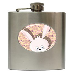 Easter Bunny  Hip Flask (6 Oz) by Valentinaart