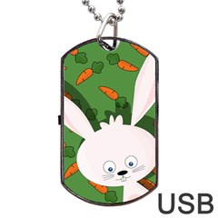 Easter Bunny  Dog Tag Usb Flash (two Sides) by Valentinaart