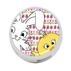 Easter Bunny And Chick  4-port Usb Hub (two Sides)  by Valentinaart