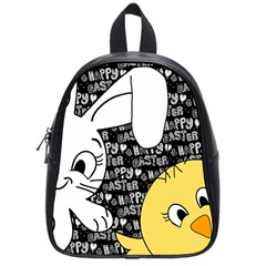 Easter Bunny And Chick  School Bags (small)  by Valentinaart