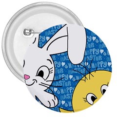 Easter Bunny And Chick  3  Buttons by Valentinaart