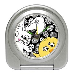 Easter Bunny And Chick  Travel Alarm Clocks by Valentinaart