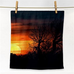 Sunset At Nature Landscape Face Towel by dflcprints