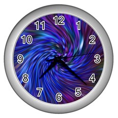 Stylish Twirl Wall Clocks (silver)  by Nexatart