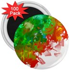 Digitally Painted Messy Paint Background Textur 3  Magnets (100 pack) Front