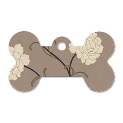 Flower Floral Black Grey Rose Dog Tag Bone (two Sides) by Mariart