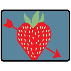 Fruit Red Strawberry Fleece Blanket (large) 