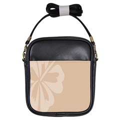 Hibiscus Sakura Toasted Almond Grey Girls Sling Bags by Mariart