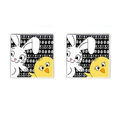 Easter Bunny And Chick  Cufflinks (square) by Valentinaart