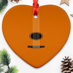 Minimalism Art Simple Guitar Heart Ornament (two Sides) by Mariart