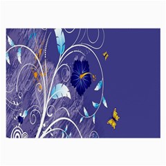 Flowers Butterflies Patterns Lines Purple Large Glasses Cloth by Mariart