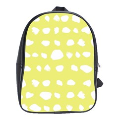 Polkadot White Yellow School Bags (xl)  by Mariart