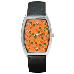 Carrot Pattern Barrel Style Metal Watch by Valentinaart