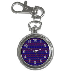 Split Diamond Blue Purple Woven Fabric Key Chain Watches