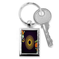 Polka Dot Circle Leaf Flower Floral Yellow Purple Red Star Key Chains (rectangle)  by Mariart