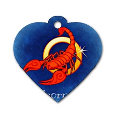 Zodiac Scorpio Dog Tag Heart (two Sides) by Mariart