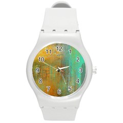 The Waterfall Round Plastic Sport Watch (m) by digitaldivadesigns