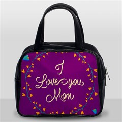 Happy Mothers Day Celebration I Love You Mom Classic Handbags (2 Sides) by Nexatart