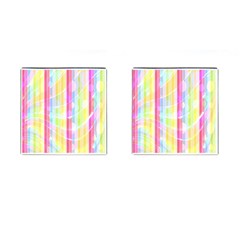 Abstract Stipes Colorful Background Circles And Waves Wallpaper Cufflinks (square) by Nexatart