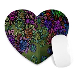 Grunge Rose Background Pattern Heart Mousepads by Nexatart