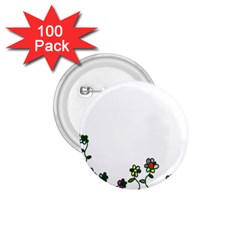 Floral Border Cartoon Flower Doodle 1 75  Buttons (100 Pack)  by Nexatart