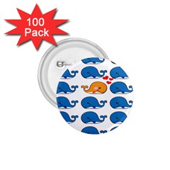 Fish Animals Whale Blue Orange Love 1 75  Buttons (100 Pack)  by Mariart