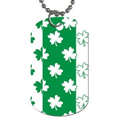 Flower Green Shamrock White Dog Tag (two Sides) by Mariart