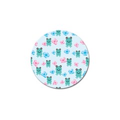 Frog Green Pink Flower Golf Ball Marker (4 Pack) by Mariart