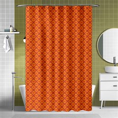 Heart Orange Love Shower Curtain 48  X 72  (small)  by Mariart