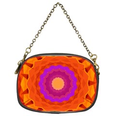 Mandala Orange Pink Bright Chain Purses (one Side)  by Nexatart